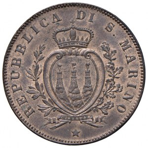 Italian coins - SAN MARINO 5 cents 1869 - Gig. 38 CU (g 5...
