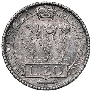 Italian coins - SAN MARINO 20 Lire 1936 - Gig. 6 AG (g 15,00)...
