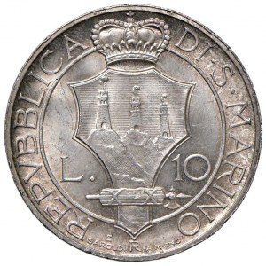 Italian coins - SAN MARINO 10 Lire 1936 - Gig. 14 AG (g 10,00...