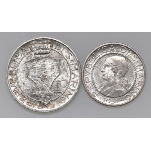 Italian coins - SAN MARINO 10 e 5 Lira 1931 - AG (g 10,00 + 5...