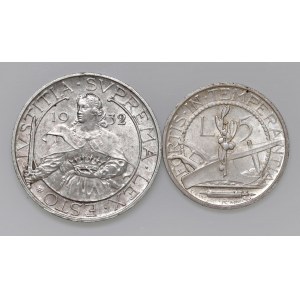 Italian coins - SAN MARINO 10 e 5 Lire 1932 - AG (g 10,00 + 5...