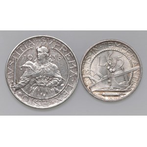 Italian coins - SAN MARINO 10 e 5 Lire 1938 - AG (g 10,00+ 5,...