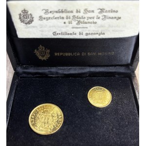 Italian coins - SAN MARINO 2 e 1 Scudi 1975 - AU (g 6,00 + 3,...