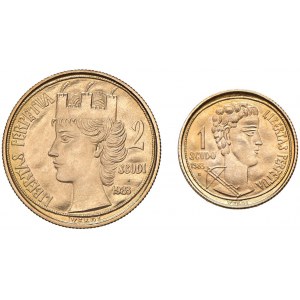 Italian coins - SAN MARINO 2 e 1 Scudi 1983 - AU (g 4,00 + 2,...