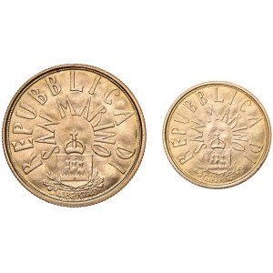 Italian coins - SAN MARINO 2 e 1 Scudi 1983 - AU (g 4,00 + 2,...