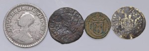 Italian coins - Lot of three tokens and one foreign coin c...
