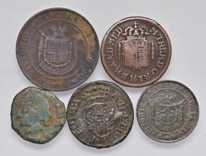Italian coins - Lot of five coins for examination, as per ...
