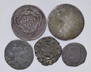 Italian coins - Lot of five coins for examination, as per ...
