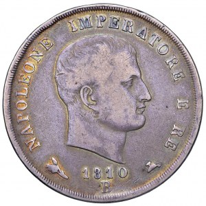 Napoleonic Coins Minted in Italy - Napoleone (1805-1814) Bologna - 5 Lire 1810 p...
