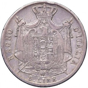 Napoleonic Coins Minted in Italy - Napoleone (1805-1814) Bologna - 5 Lire 1810 p...