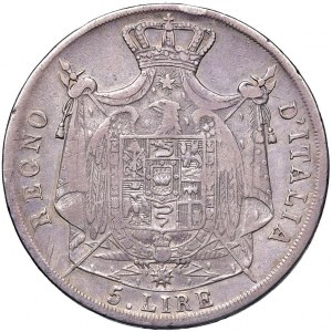 Napoleonic Coins Minted in Italy - Napoleone (1805-1814) Bologna - 5 Lire 1810 p...