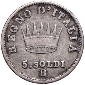 Napoleonic Coins Minted in Italy - Napoleon (1805-1814) Bologna - 5 Soldi 1812 ...