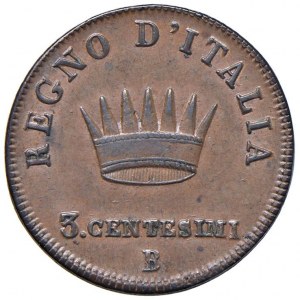 Napoleonic Coins Minted in Italy - Napoleon (1805-1814) Bologna - 3 Centesimi 1...