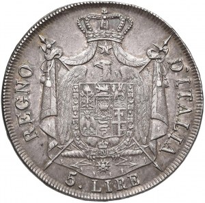 Napoleonic Coins Minted in Italy - Napoleon (1805-1814) MILAN 5 Lire 1807 - Gi...
