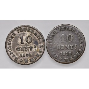 Napoleonic Coins Minted in Italy - Napoleone (1805-1814) Milano - 10 Centesimi 1...