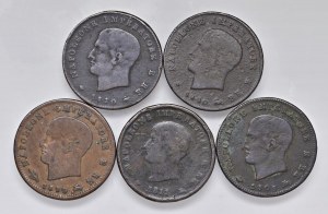 Napoleonic Coins Minted in Italy - Lot of five 3-cent pieces as per ...