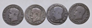 Napoleonic Coins Minted in Italy - Lot of four one-cent pieces Venetian...