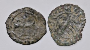 Papal coins - Roman Senate (1184-1439) Lot of two denarii...