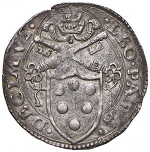 Papal coins - Leo X (1513-1521) Ancona - Giulio - Munt. 6...