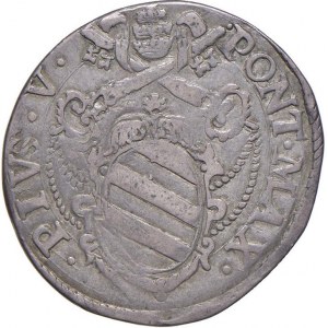 Papal coins - Pio V (1566-1572) Testone - Munt. 3; Berm. 10...