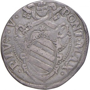 Papal coins - Pius V (1566-1572) Testone - Munt. 3; Berm. 10...