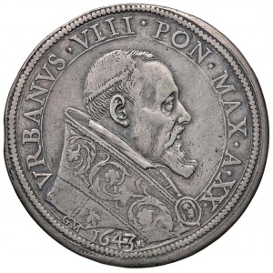 Papal coins - Urbano VIII (1623-1644) Piastra 1643 A. XX - ...