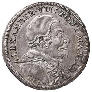 Papal coins - Alexander VIII (1689-1691) Testone 1689 A. I...