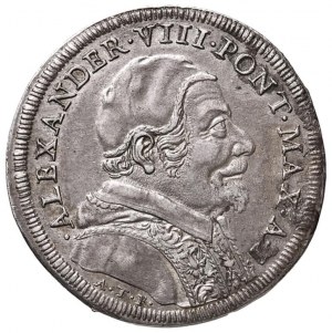 Papal coins - Alexander VIII (1689-1691) Testone 1689 A. I...