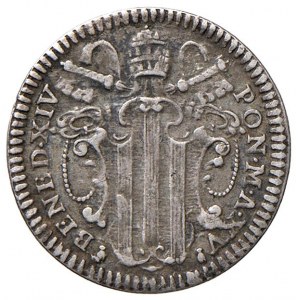 Papal coins - Benedetto XIV (1740-1758) Grosso A. XVI - Mun...