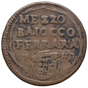 Papal coins - Benedetto XIV (1740-1758) Ferrara - Mezzo Bai...