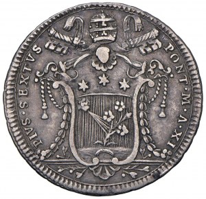 Papal coins - Pius VI (1775-1799) Testone 1785 A. XI - Munt....