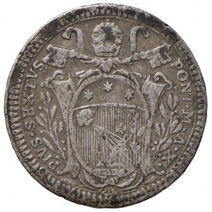 Papal coins - Pius VI (1775-1799) Fifth of shield 1783 A. X ...