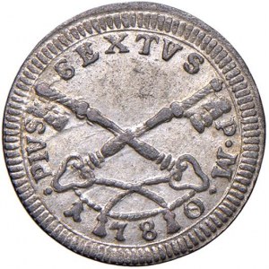 Papal coins - Pius VI (1774-1799) Baiocco 1780 - Munt. 93 MI...
