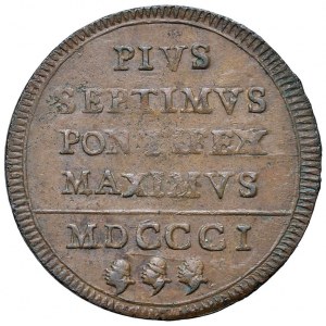 Papal coins - Pius VII (1800-1823) Baiocco 1801 of the Possession...