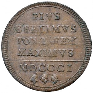 Papal coins - Pius VII (1800-1823) Baiocco 1801 of the Possession...