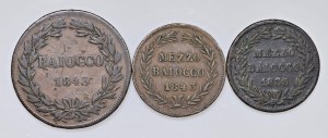 Papal coins - Gregory XVI (1831-1846) Lot of three coins ...