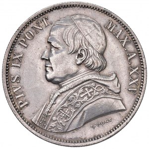 Papal coins - Pius IX (1846-1878) 5 Lire 1870 A. XXV - Nomis...