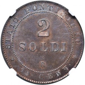 Papal coins - Pio IX (1846-1878) 2 Soldi 1867 A. XXI - Nomi...