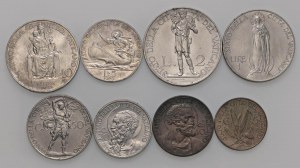 Papal coins - Pius XI (1922-1939) 10, 5, 2 and one Lira, 50, 2...