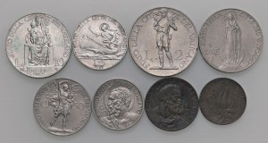 Papal coins - Pius XI (1922-1939) 10, 5, 2 and one Lira, 50, 2...