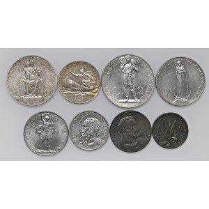 Papal coins - Pius XI (1922-1939) 10, 5, 2 and one Lira, 50, 2...