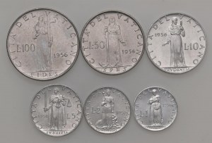 Papal coins - Pius XII (1939-1958) Lot of six coins as ...