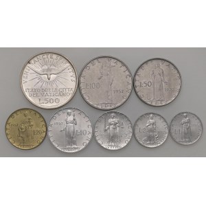 Papal coins - Pius XII (1939-1958) Lot of eight coins as...