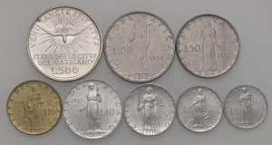 Papal coins - Pius XII (1939-1958) Lot of eight coins as...