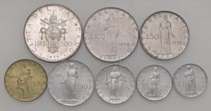 Papal coins - Pius XII (1939-1958) Lot of eight coins as...