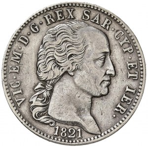 Savoy Coins - Vittorio Emanuele I (1814-1821) 5 Lire 1821 -...
