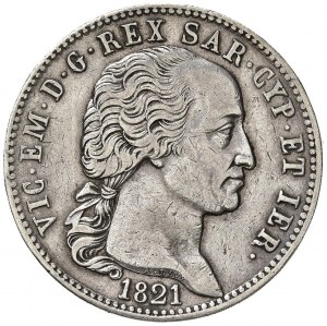 Savoy Coins - Vittorio Emanuele I (1814-1821) 5 Lire 1821 -...