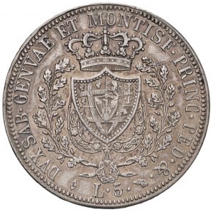 Savoy Coins - Charles Felix (1821-1831) 5 Lire 1824 T - Names...