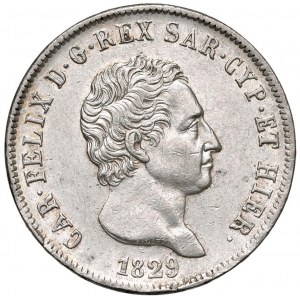 Savoy Coins - Carlo Felice (1821-1831) 5 Lire 1829 G - Nomi...