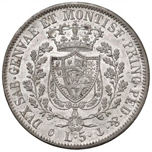 Savoy Coins - Carlo Felice (1821-1831) 5 Lire 1829 G - Nomi...